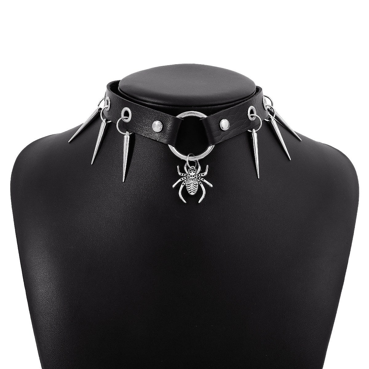 Wholesale Punk Rock Fan Gothic Leather Snake Rivet Bondage Collar Clavicle Chain